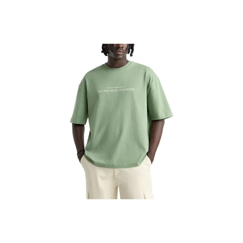 ZARA T-Shirts Men Light Green-2