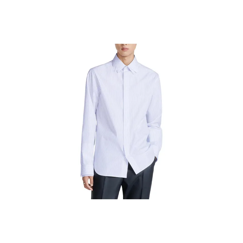 DIOR Homme Striped Collared Long Sleeve Shirt-3