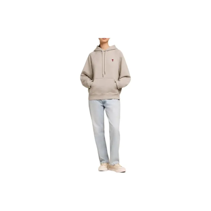 AMIPARIS Paris Ami De Coeur Logo Embroidered Drawstring Hoodie-1