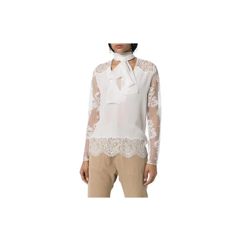 Faith Connexion Lace Detail Pussy Bow Blouse-6