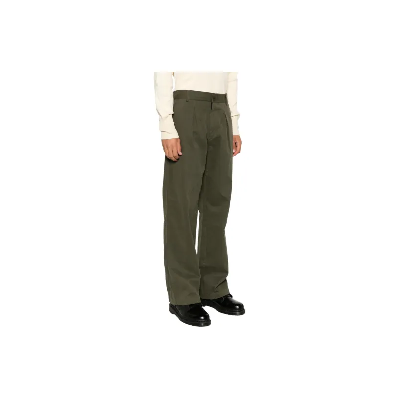 GR10K Pleat detailing Cotton Wide leg Trousers-3