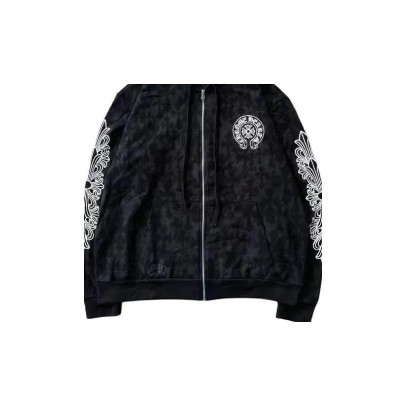 Chrome Hearts Plus Cross All Over Print Zip Up Hoodie-4