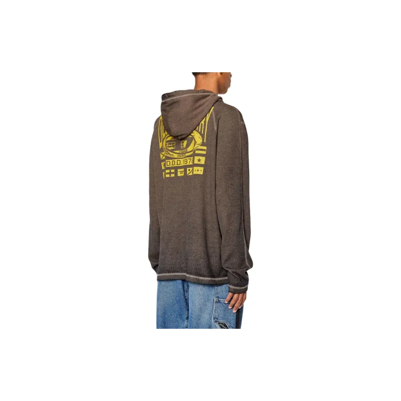 DIESEL T Crone Ls Logo Printed Drawstring Hoodie-3