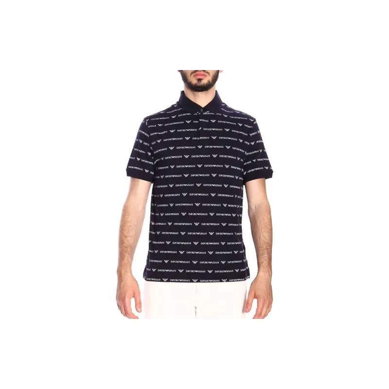 EMPORIO ARMANI Polo Shirts Men Navy Blue-4