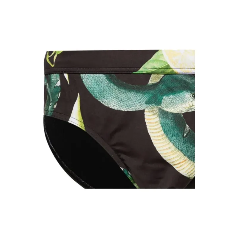 Roberto Cavalli RC patch Snake print Swiming Trunks-2