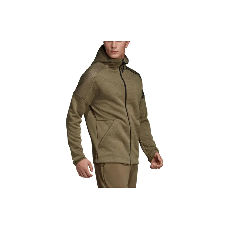 Adidas Fashion Sports Knitted Hooded Jackets Coats Men's Khaki-3