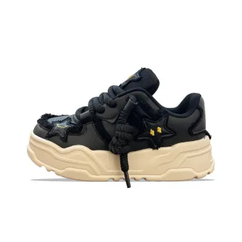 XLAIII Anti Slip Wear Resistant Low Top Casual Shoes Unisex Black