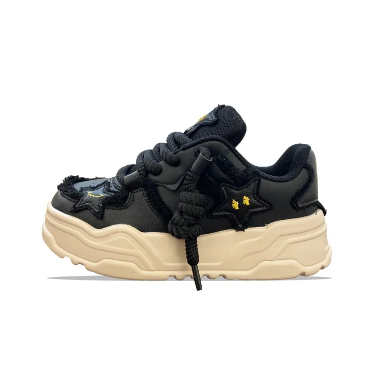 XLAIII Anti Slip Wear Resistant Low Top Casual Shoes Unisex Black-0