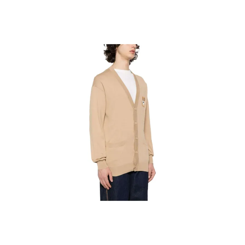 MOSCHINO Teddy Bear Motif V-Neck Cardigan-2