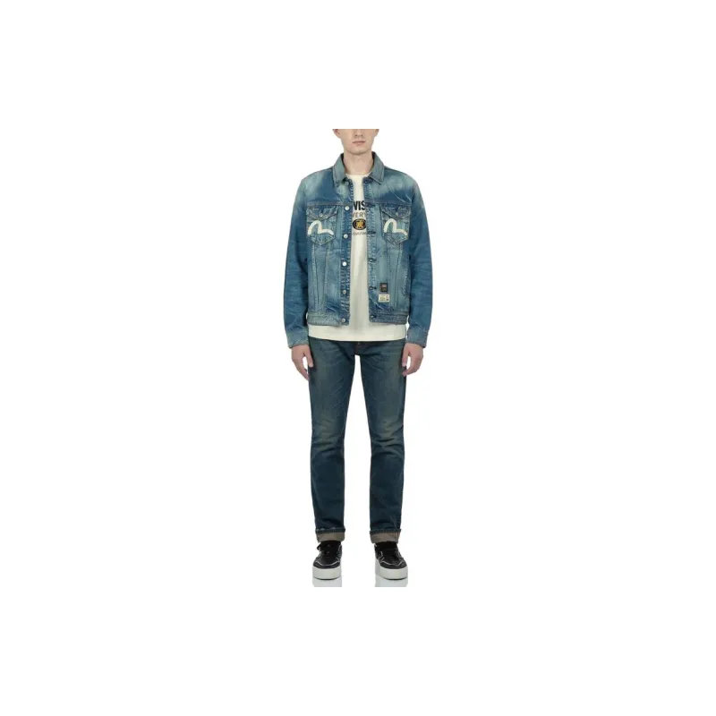 EVISU Denim Jackets Men Blue-2