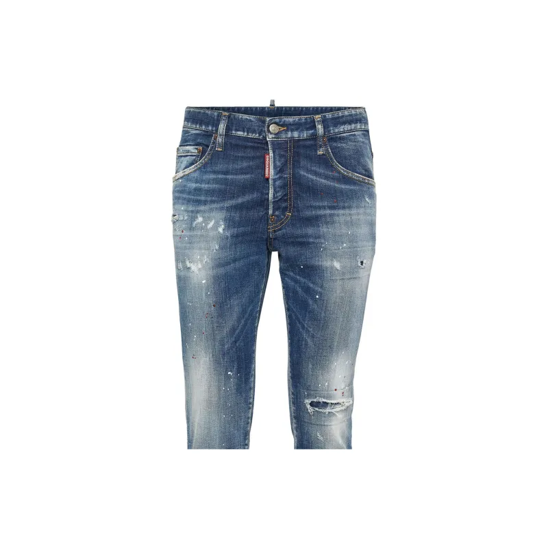 DSQUARED 2 Medium Corduroy Patches Washed Skater Jeans-4