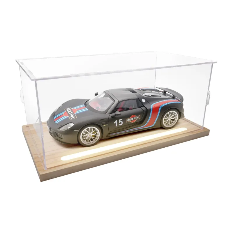 Chi Yu Car Play Solid Wood Base Acrylic Assembly Box, Apollo EVO 1 24 Hobby Model Display Case, Model Accessory-4
