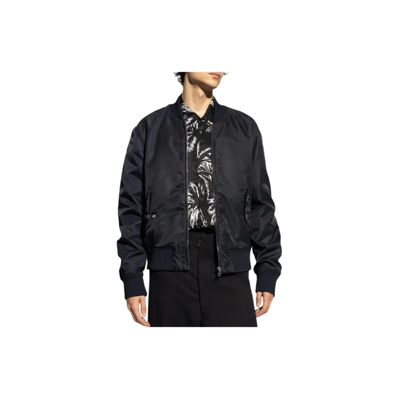 BALMAIN Logo Embroidered Zip Up Bomber Jacket-2