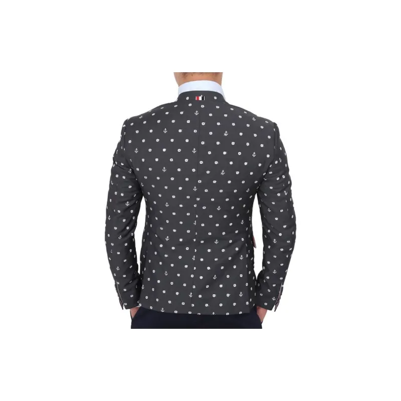 THOM BROWNE Business Suits Men Dark Gray-4