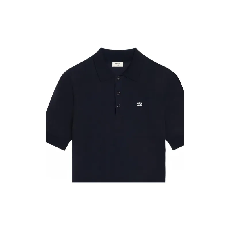 CELINE Triomphe Polo In Fine Cotton-4