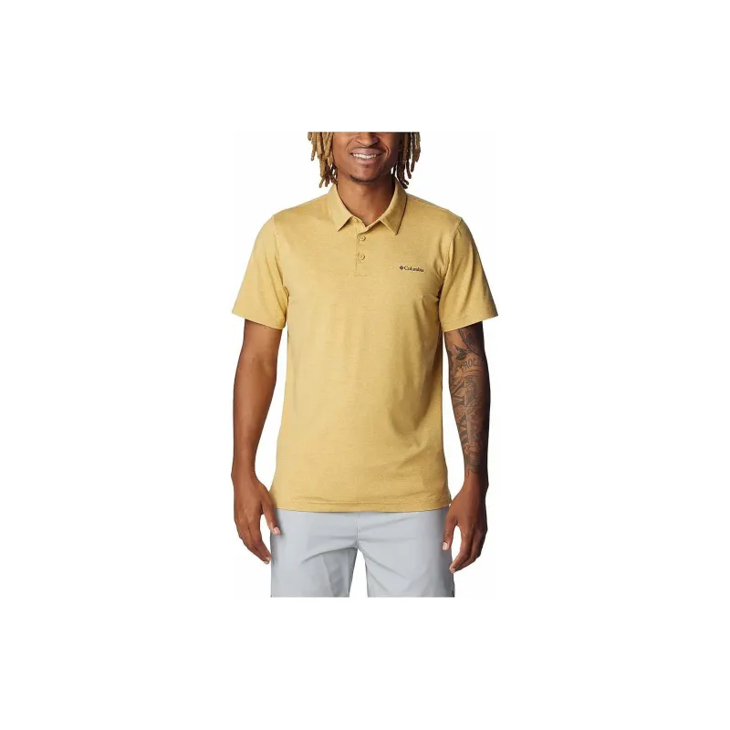 Columbia Yellow Tech Trail T-Shirt Sun Protection Polo Shirt Men's Yellow-2