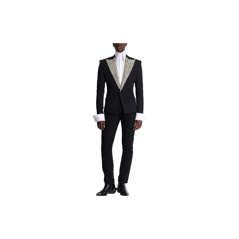 BALMAIN Crystal-embellished Wool Blazer-1