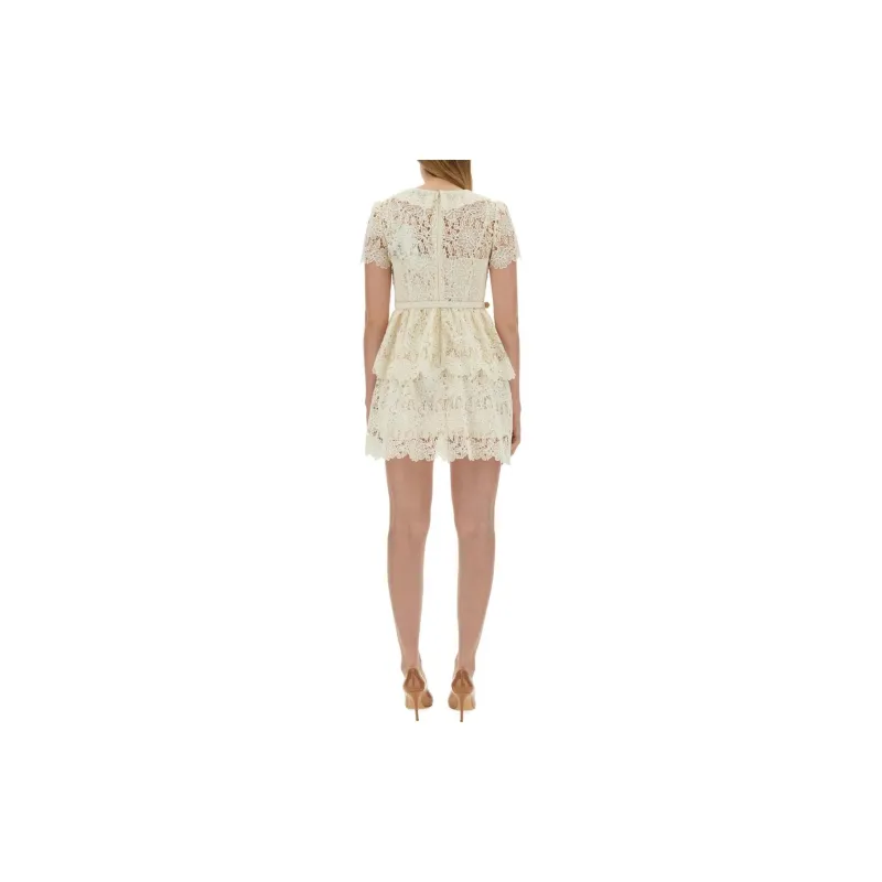 Self portrait Flower Lace Collar Mini Dress-1