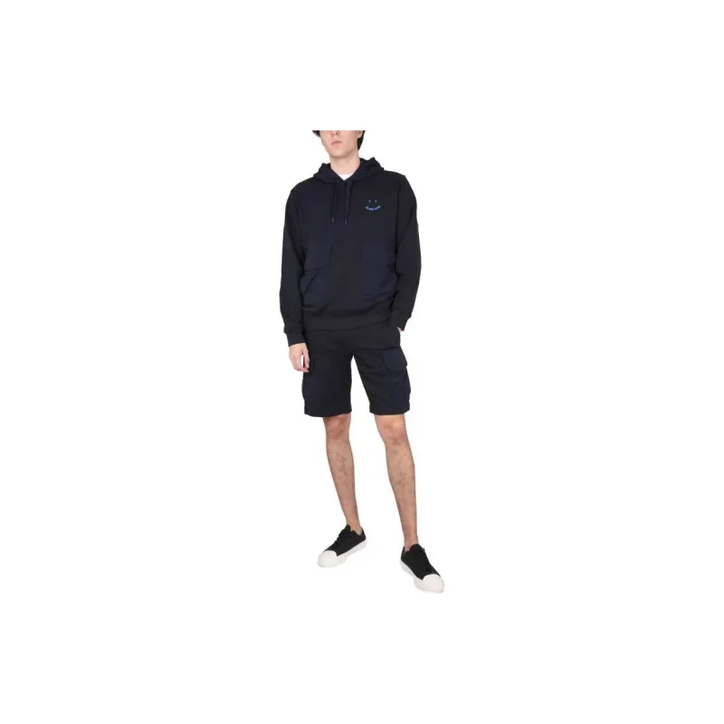 PS By Paul Smith Ps Happy Logo Embroidered Drawstring Hoodie-1