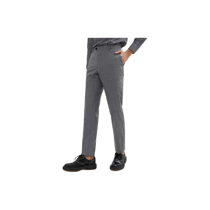 ZIOZIA Suit Trousers Men Gray-4