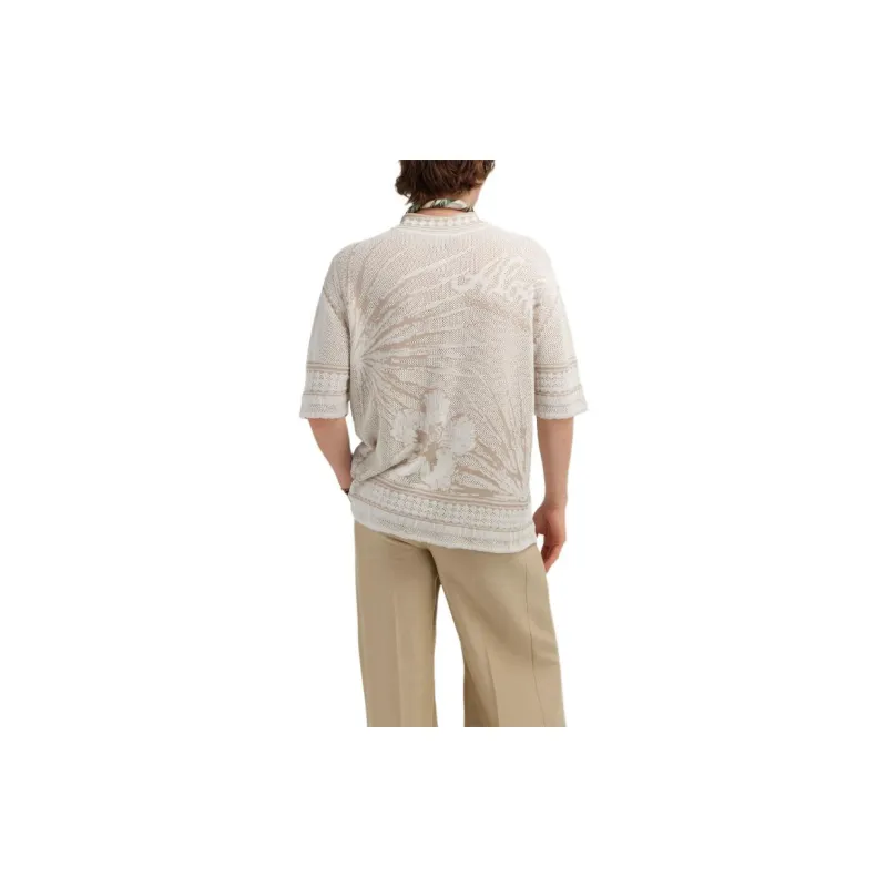 Roberto Cavalli SS24 Polo Shirt Men's Ecru-1