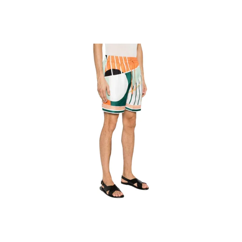 CASABLANCA Court Abstrait Silk Shorts-2