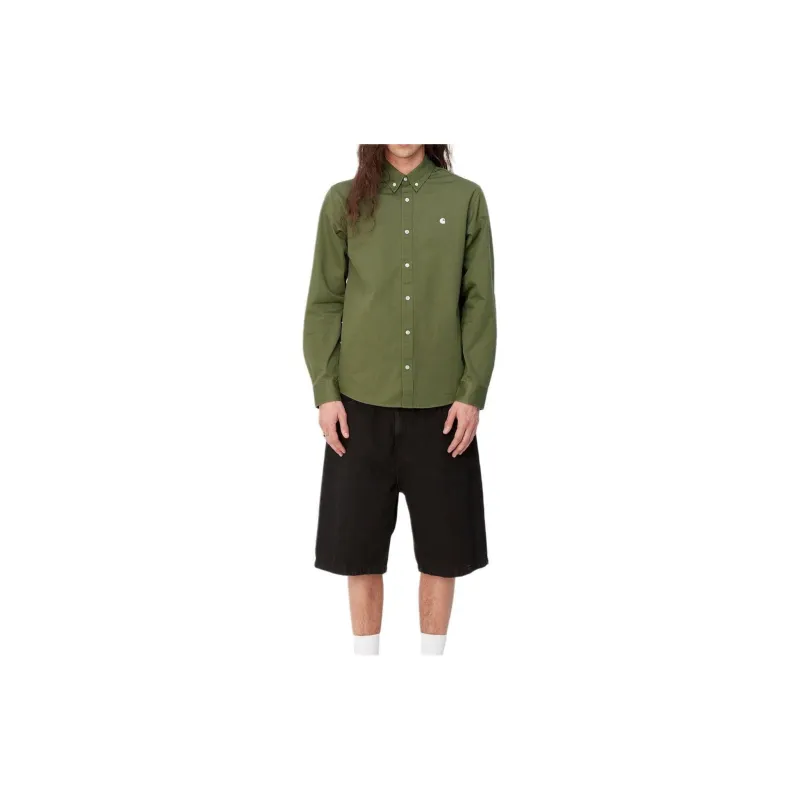 Carhartt WIP SS24 Garment Dyed Collection Madison Shirt Shirt Men's Army Green-2