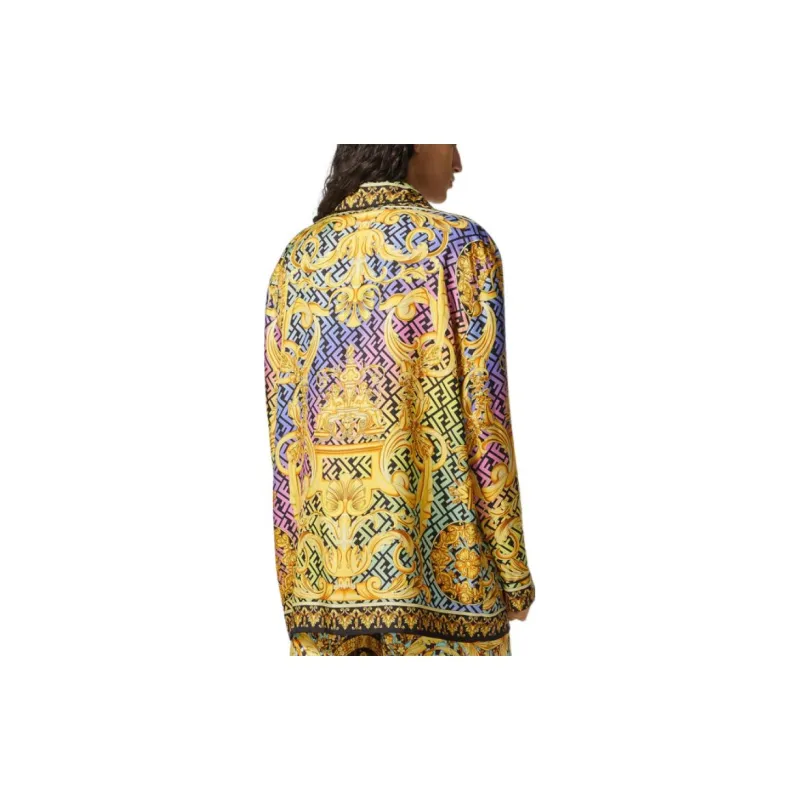Fendi X VERSACE Shirts Men Yellow-3