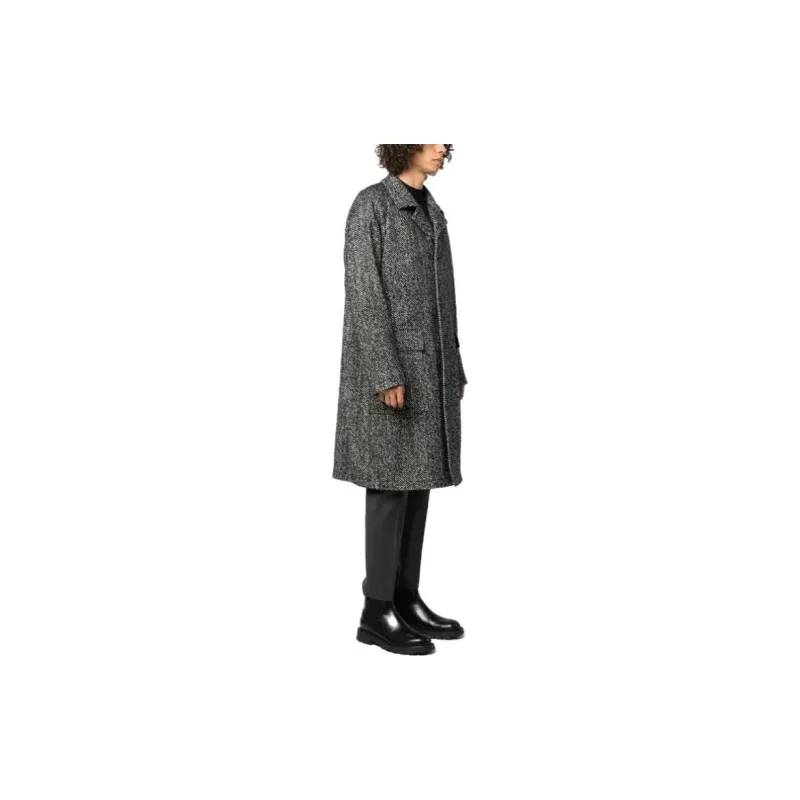 Tagliatore Notched Collared Buttoned Peacoat-4