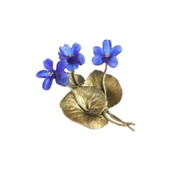 Michael Michaud Bronze Painted Handmade Glass Brooches Women's Multicolor