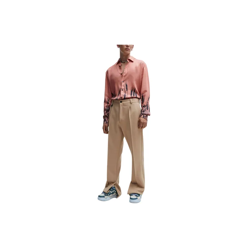HUGO BOSS Modern Fit Trousers In Performance Stretch Jersey Casual Pants Men's Light Umber-1