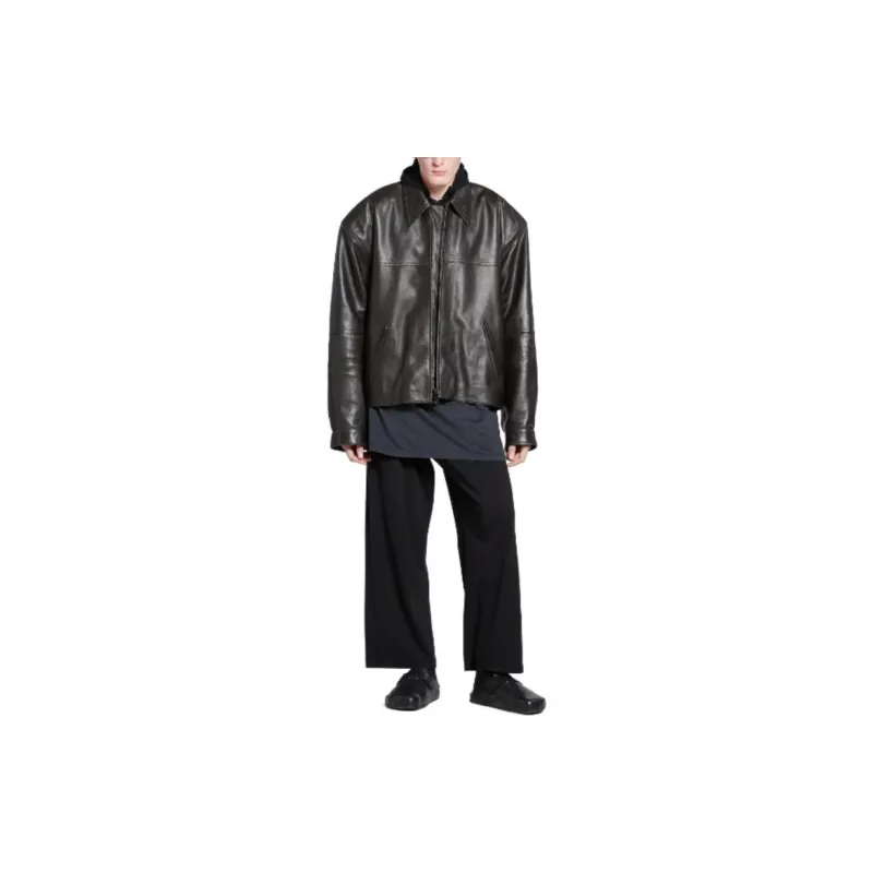 Balenciaga Cocoon Kick Leather Jacket-2