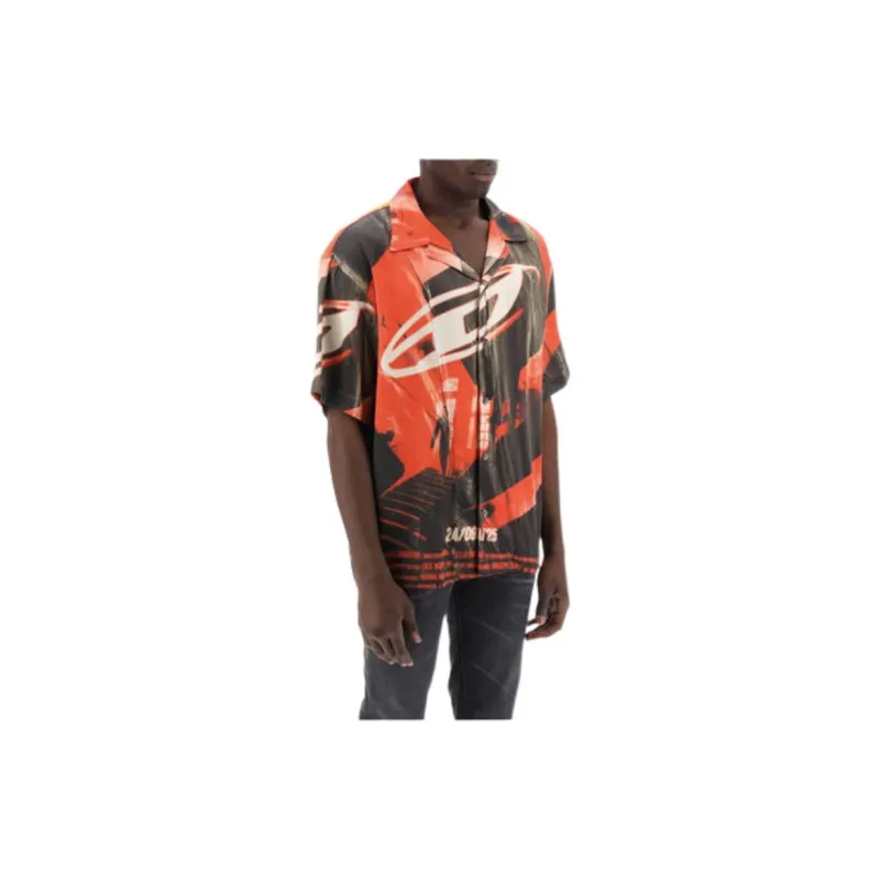 DIESEL S Hockney Poster Loose Fit Shirt-1