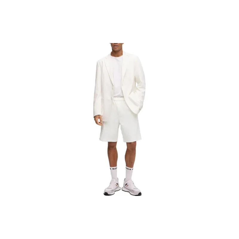 HUGO BOSS x MATTEO Berrettini Regular-Fit Shorts In A Cotton Blend Casual Shorts Men's White-0