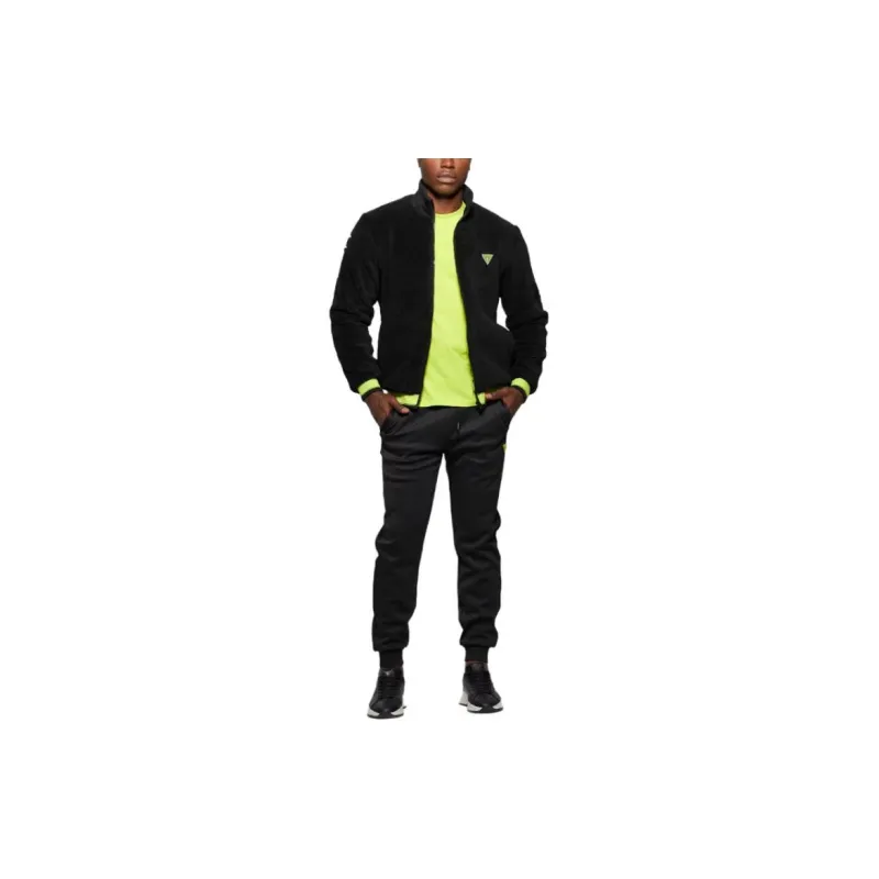 GUESS Dargen Signature Sherpa Jacket Jackets Coats Men's Black-1
