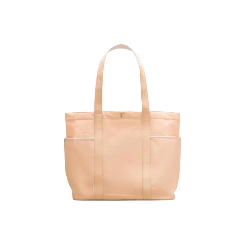 Lululemon Recycled Nylon Handbag, Shoulder Bag Unisex Peach & Berry & White Opal-0