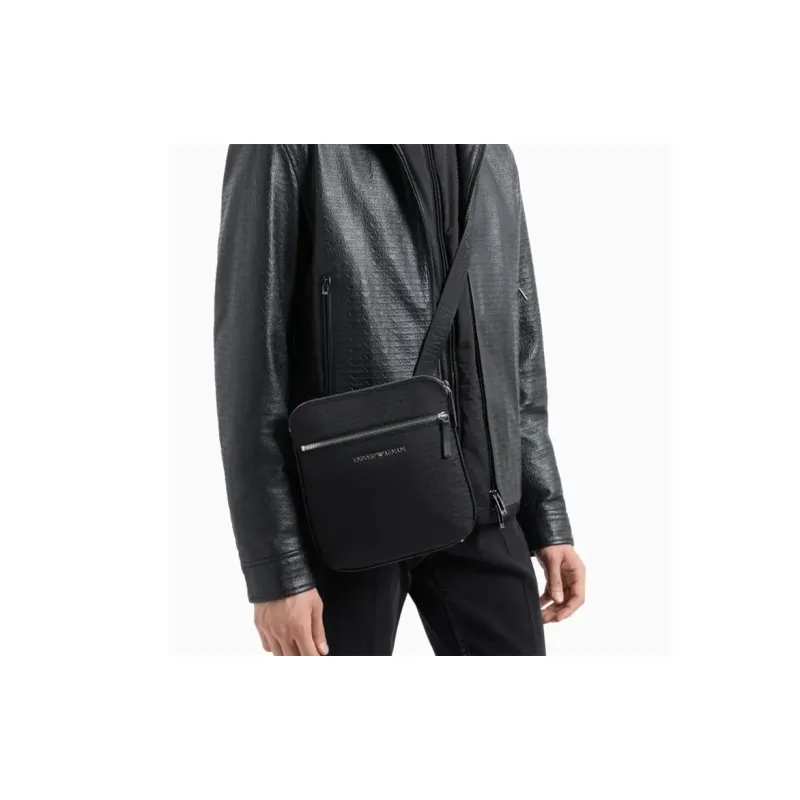EMPORIO ARMANI Polyamide Shoulder Bag, Crossbody Bag Men Black-4
