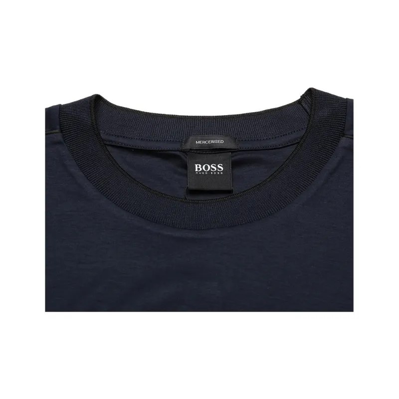 HUGO BOSS Drop Shoulder Sleeve Short Sleeved T Shirts Men's Marine Blue-4