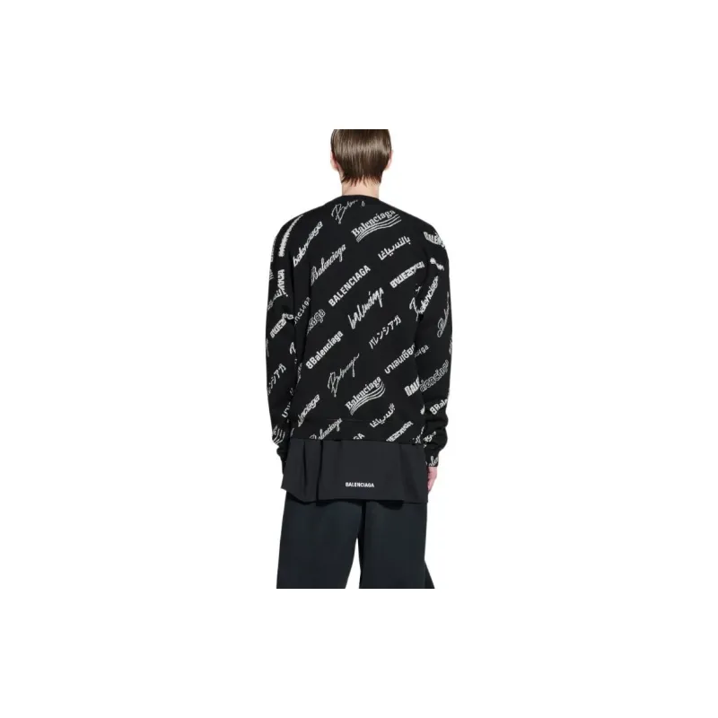 Balenciaga Logo Print Crewneck Sweater-4