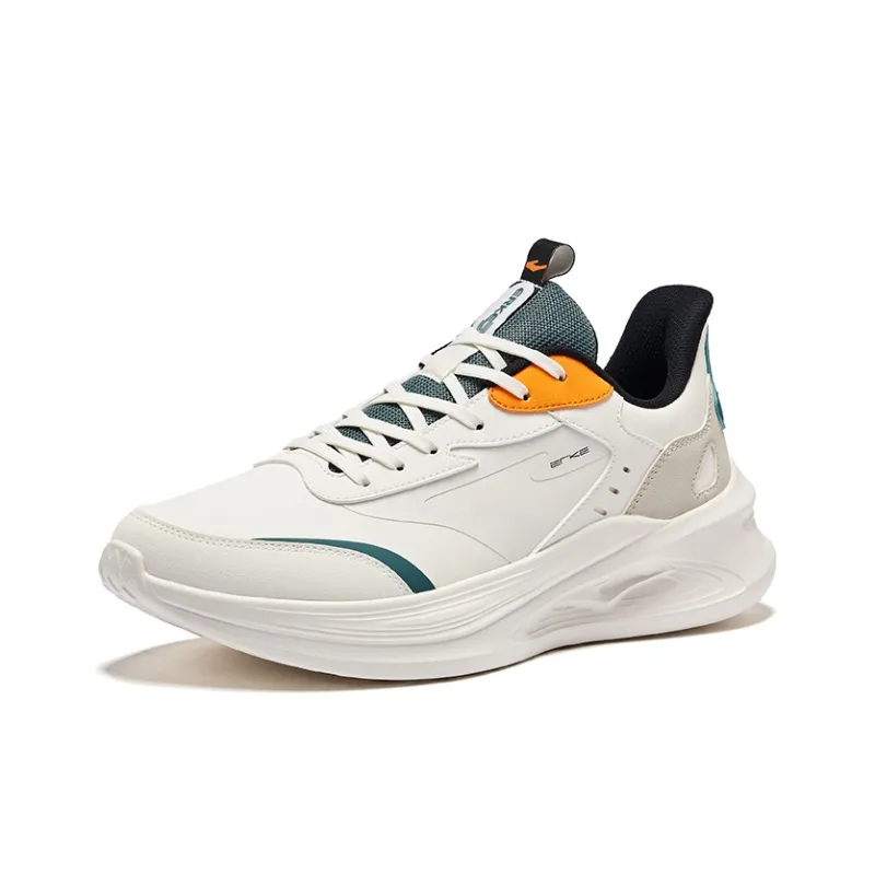 Erke Cushioned Rebound Water Resistant Low Top Running Shoes Men's Microcrystal White Pine Green-2
