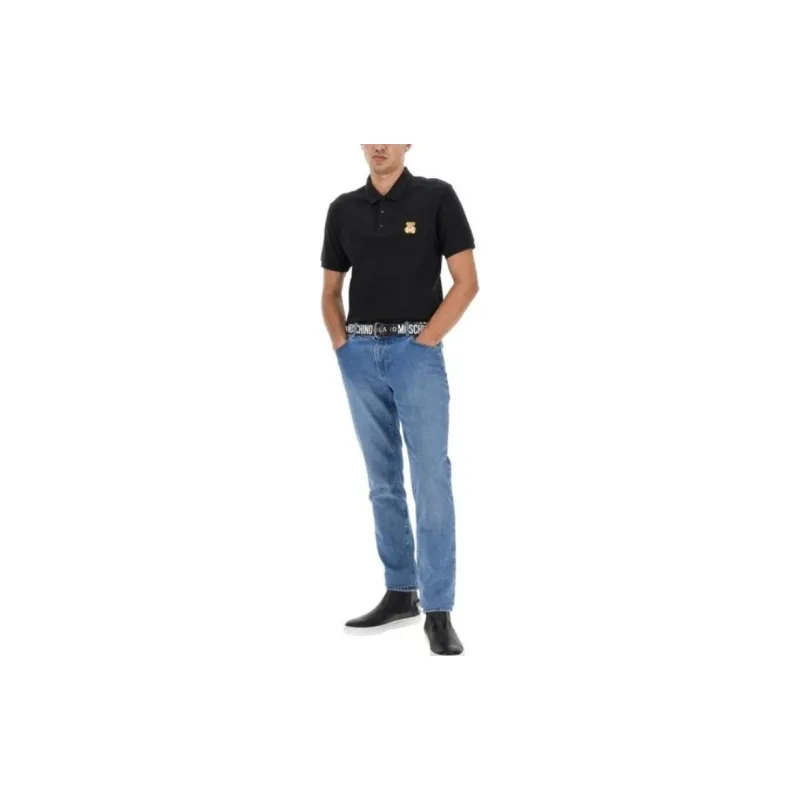 MOSCHINO Teddy Bear Patch Polo Shirt-3
