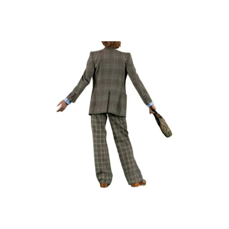 GUCCI Linen Wool Plaid Pants-1
