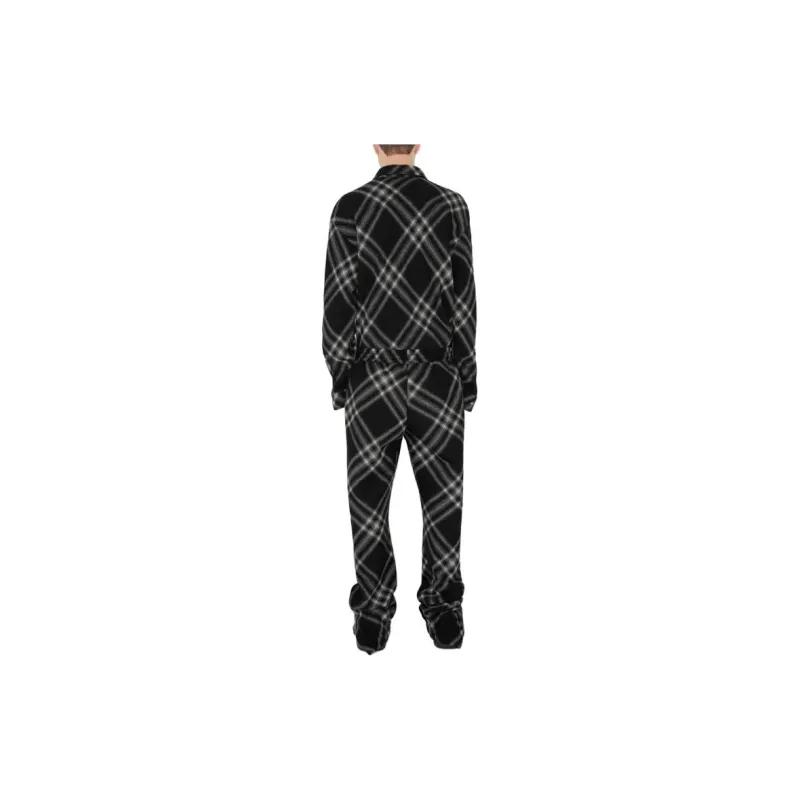 Burberry Checkered Flannel Wool Track Pants-2