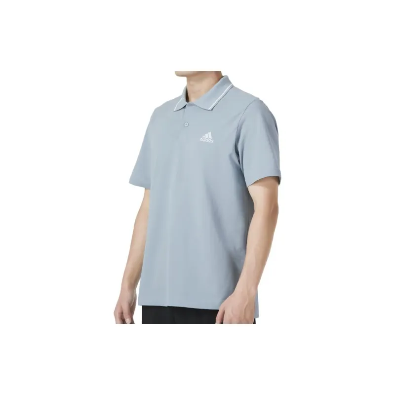 Adidas Polo Shirt Men's Blue Gray-3
