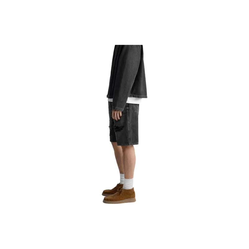 ZARA Denim Shorts Men Black-3
