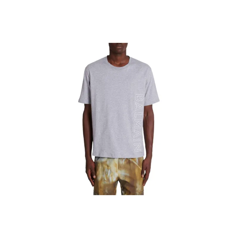 BALMAIN Logo embroidered Organic cotton T shirt-2