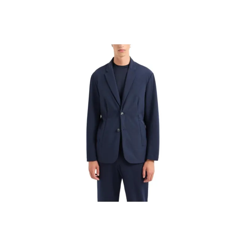 EMPORIO ARMANI Single breasted Padded Wool Blazer-4