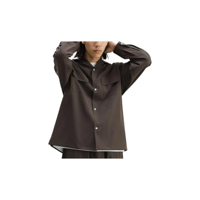 Beams Shirts Men Dark Brown-4
