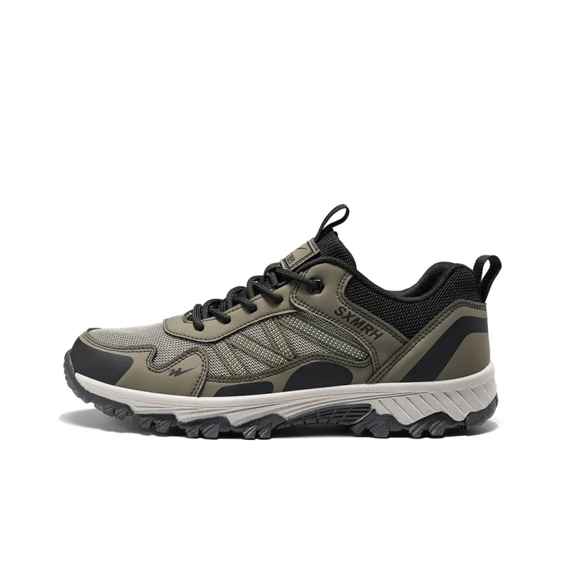 Binary Cushioning Abrasion Resistant Lightweight Breathable Slip Resistant Low Top Outdoor Shoes Men's Army Green-0