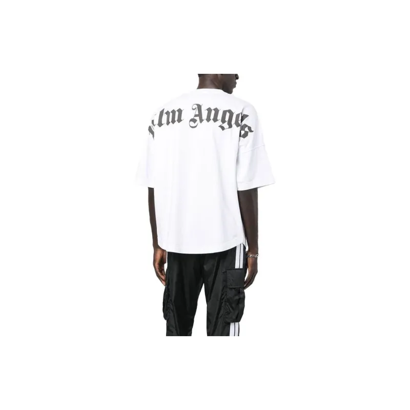 PALM ANGELS Logo Printed Crewneck T Shirt-1
